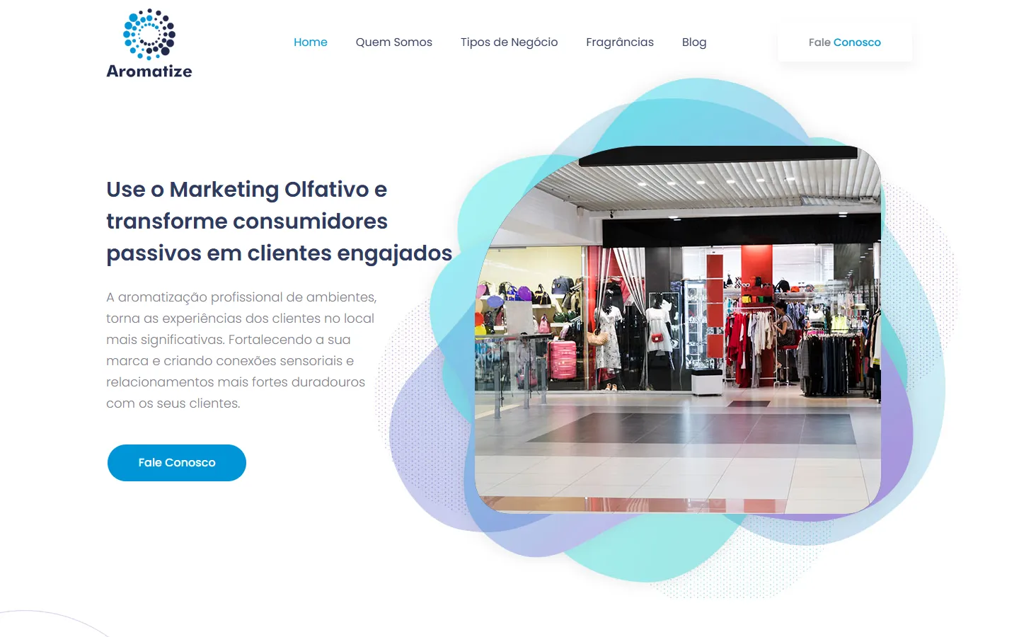 Página inicial do site Aromatize Brasil no computador